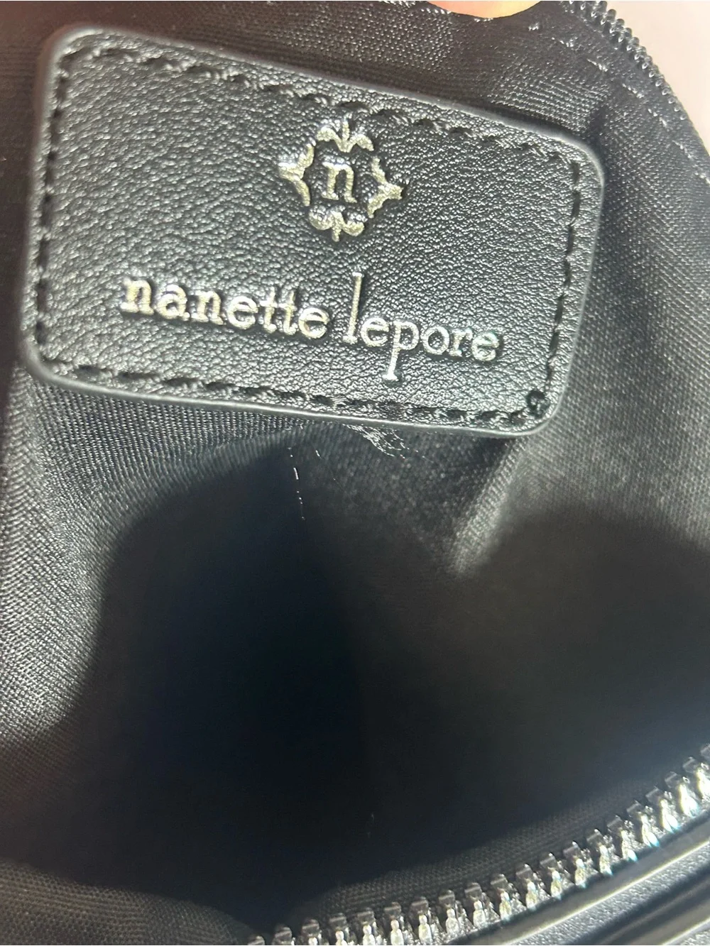Nanette Lepore Black Laser-Cut Hobo with Stud Accents